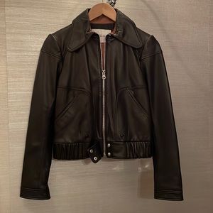 Derek Lam 10 Crosby Leather Bomber Jacket